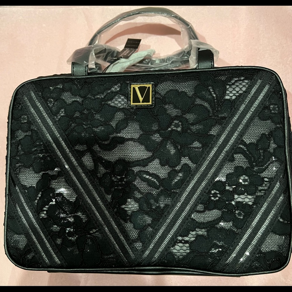 COPY - Victoria's Secret Black Floral Lace Jetsetter Travel Case